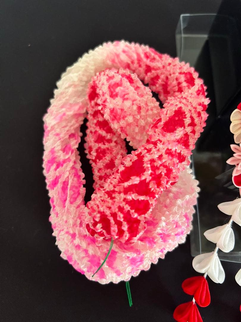 美品【三越】七五三用伝統的髪飾りセット　つまみ細工　銀ビラ　日本髪