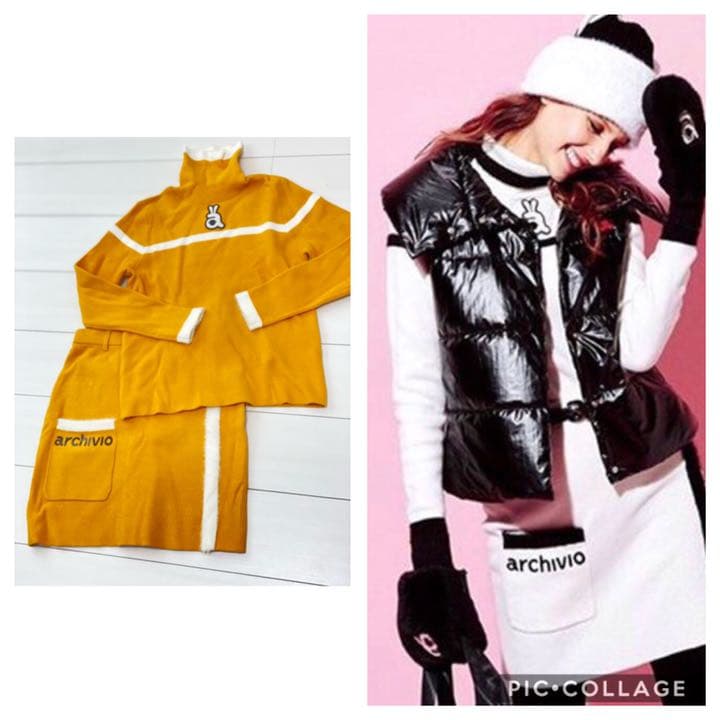 アルチビオ archivio ニット　スカート　セットアップ　ゴルフウェア