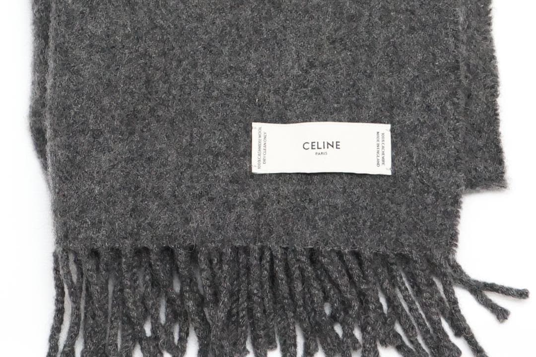 CELINE グレー カシミア 100% マフラー