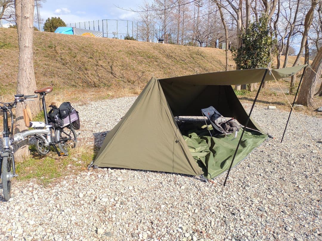 【試張のみの美品】BUNDOK　ソロベース　カーキ