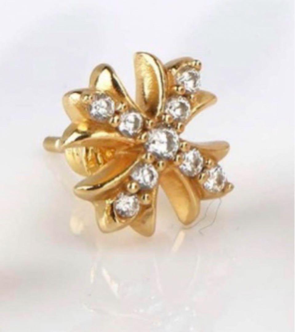 SILVER925 22kgp加工 ゴールド 金色 クロスピアス十字架　 人気