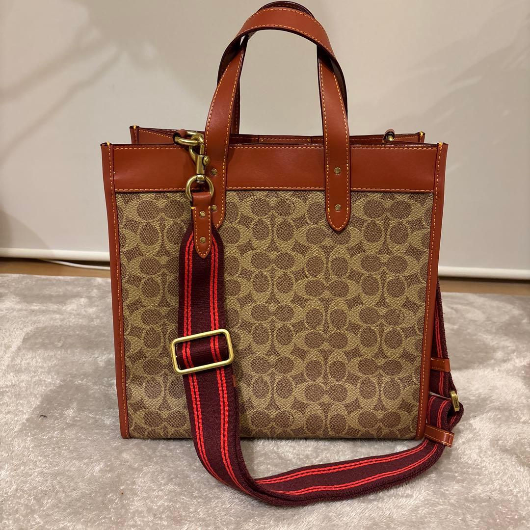 【美品】COACH フィールドトート ブラウン コーチ レザー