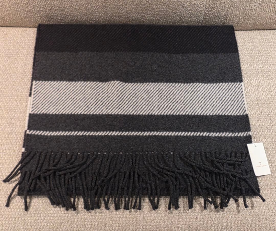 JOHNSTONS OF ELGIN ストライプ 大判マフラー・ストール