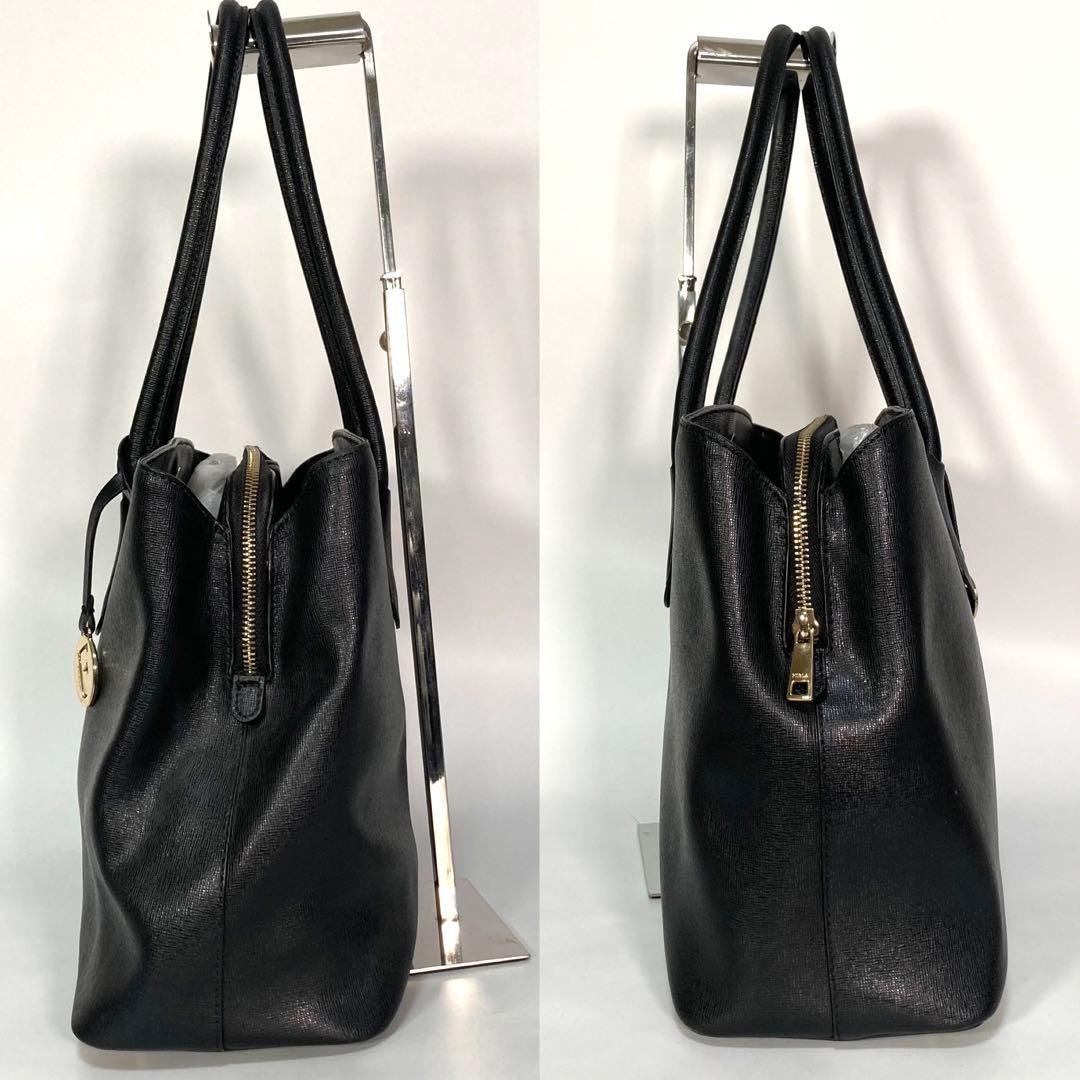 【美品】フルラ テッサ トートバッグ A4 ワンショルダーバッグ ブラック