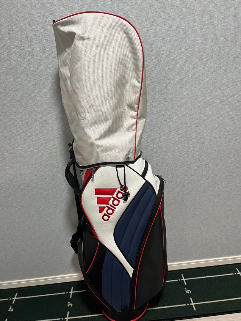 adidas キャディバッグ ホワイト ネイビー