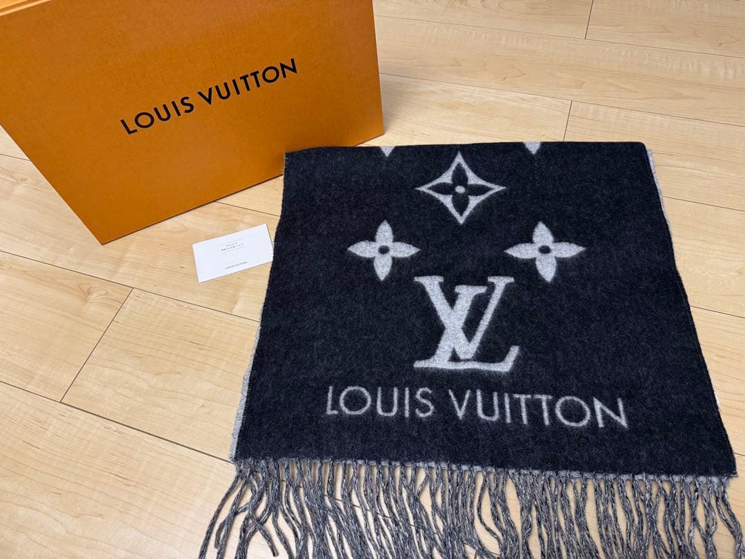 LOUIS VUITTON マフラー グレー/ブラック