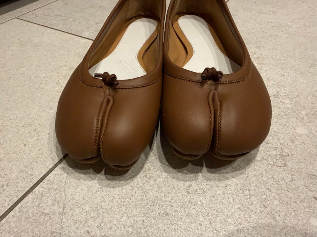【値下げ】Maison Margiela ブラウン レザー バレエシューズ