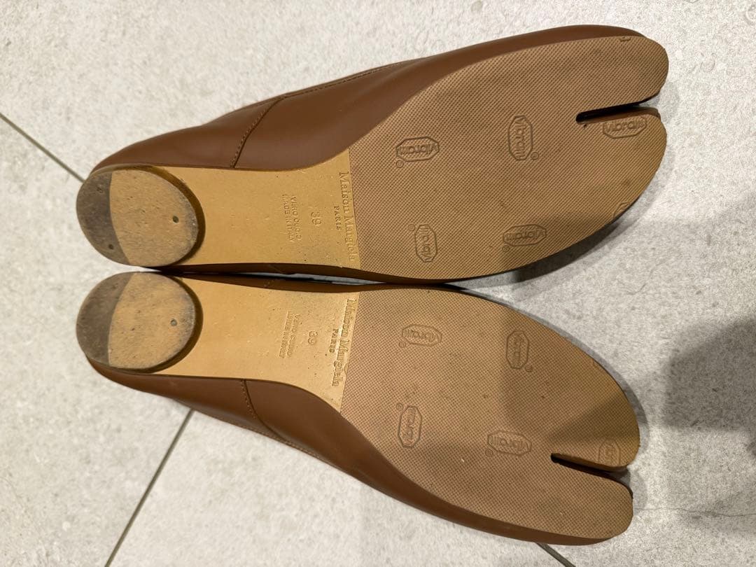 【値下げ】Maison Margiela ブラウン レザー バレエシューズ