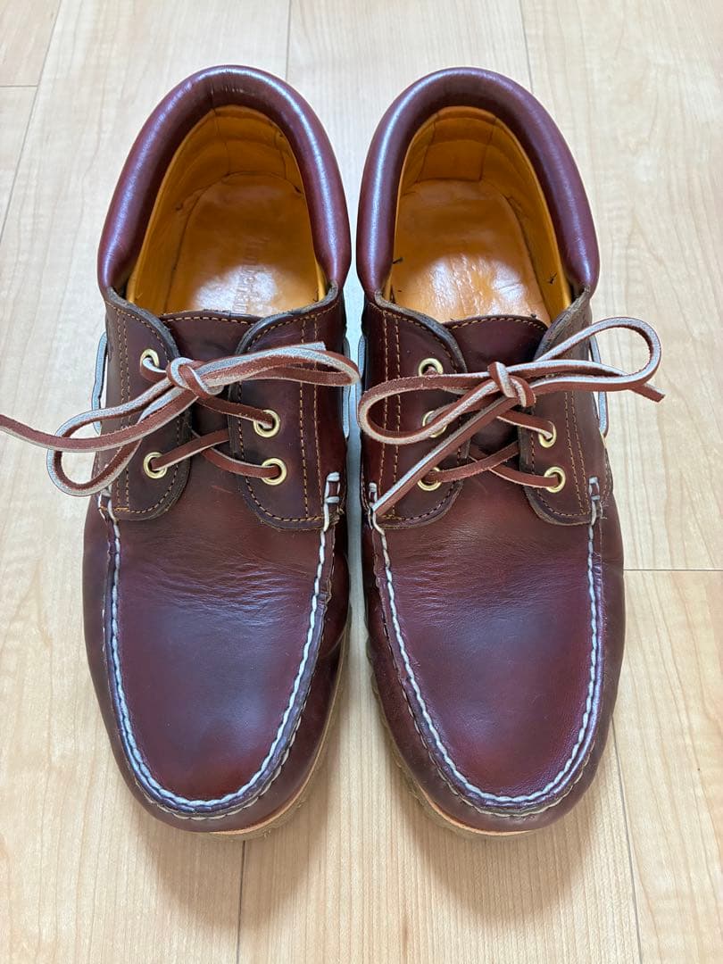 ティンバーランド　3eye 3アイレット　バーガンディ レザー デッキシューズ