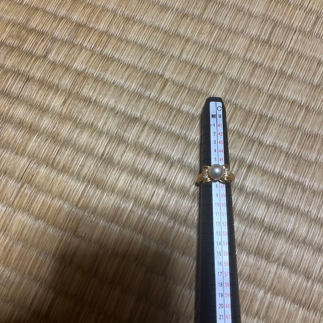 ゴールドのパールの指輪
