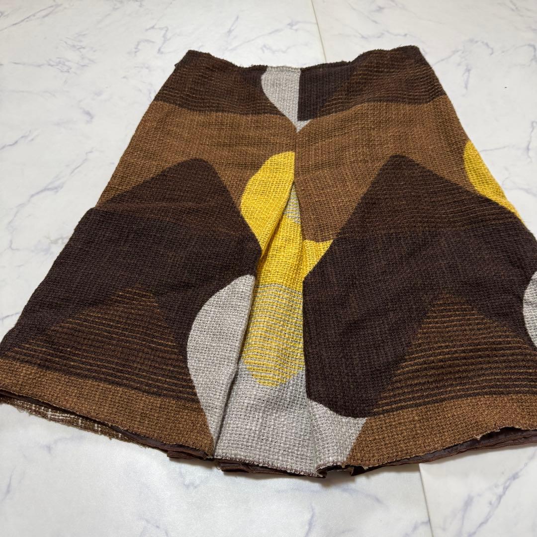 【PRADA】プラダ Aライン フレアスカート 幾何学柄 サイズ38 レディース