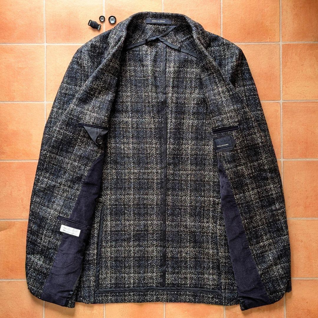 【近年モデル】TAGLIATORE ジャケット グレー ネイビー チェック 50