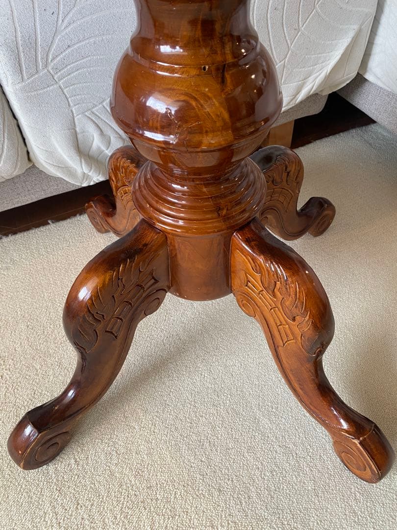 イタリア製80cm 象嵌丸型テーブル