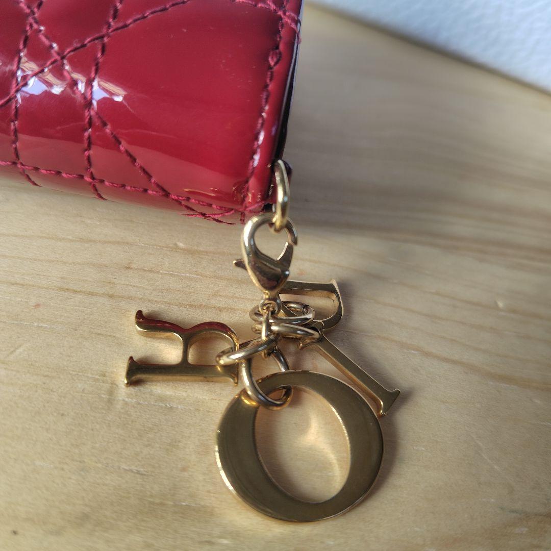 Dior 赤 エナメルレザー 三つ折り財布