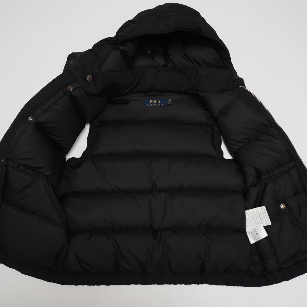 POLO RALPH LAUREN ポニー刺繍 2WAY肉厚ダウンベスト 黒S