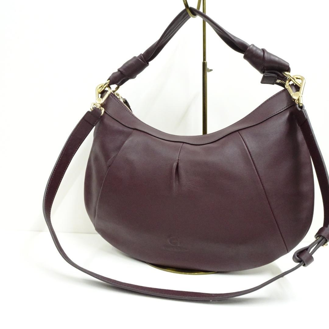 COLE HAAN レザーショルダーバッグ アポンテスラウチホーボー ワイン