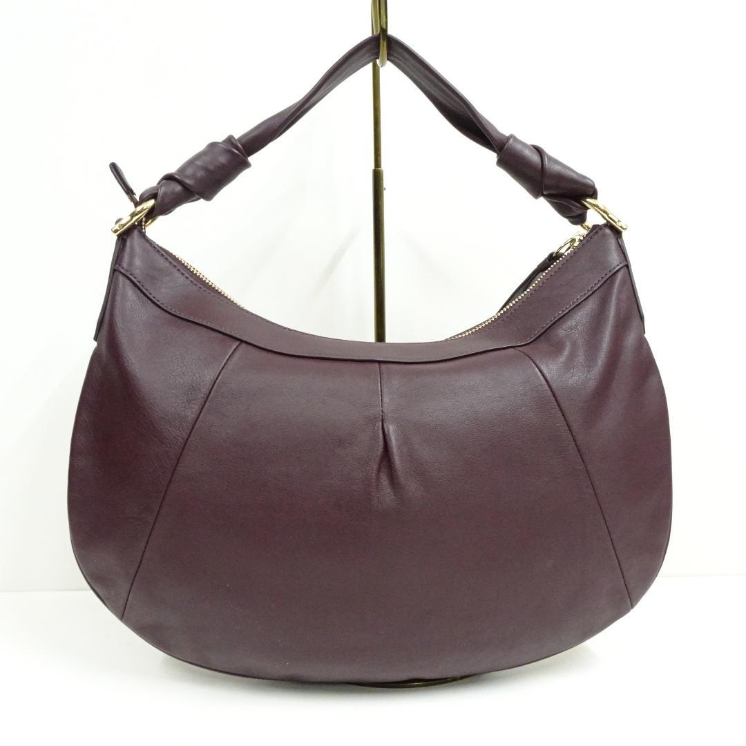 COLE HAAN レザーショルダーバッグ アポンテスラウチホーボー ワイン