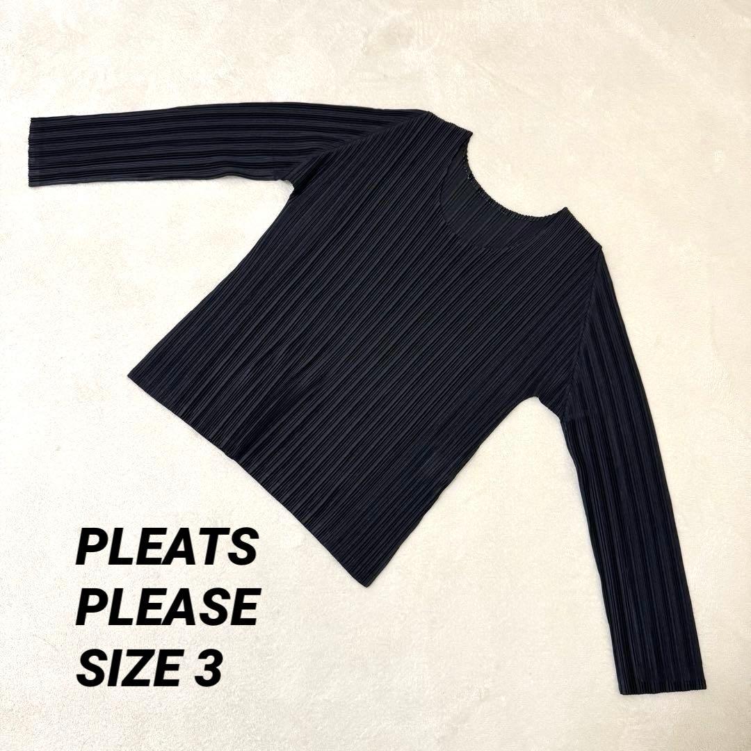 極美品✨PLEATS PLEASE プリーツ　長袖　ブラック　Lサイズ