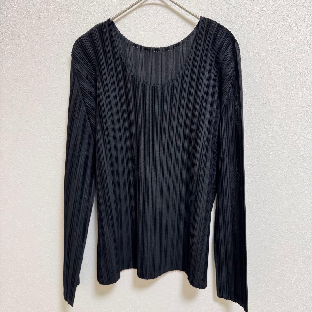 極美品✨PLEATS PLEASE プリーツ　長袖　ブラック　Lサイズ