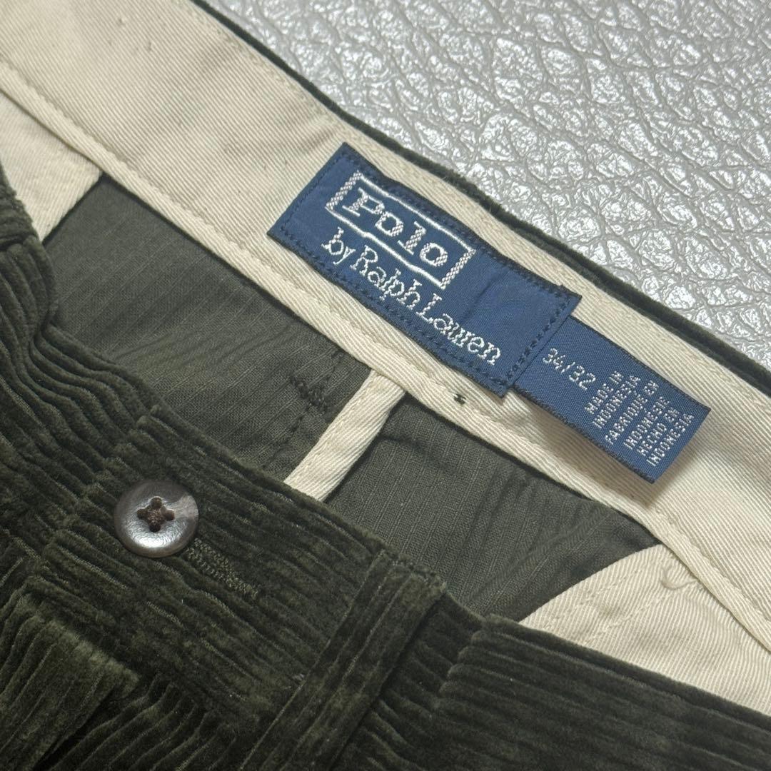 希少 ラルフローレン コーデュロイ ワークパンツ 34 ダークグリーン 太畝