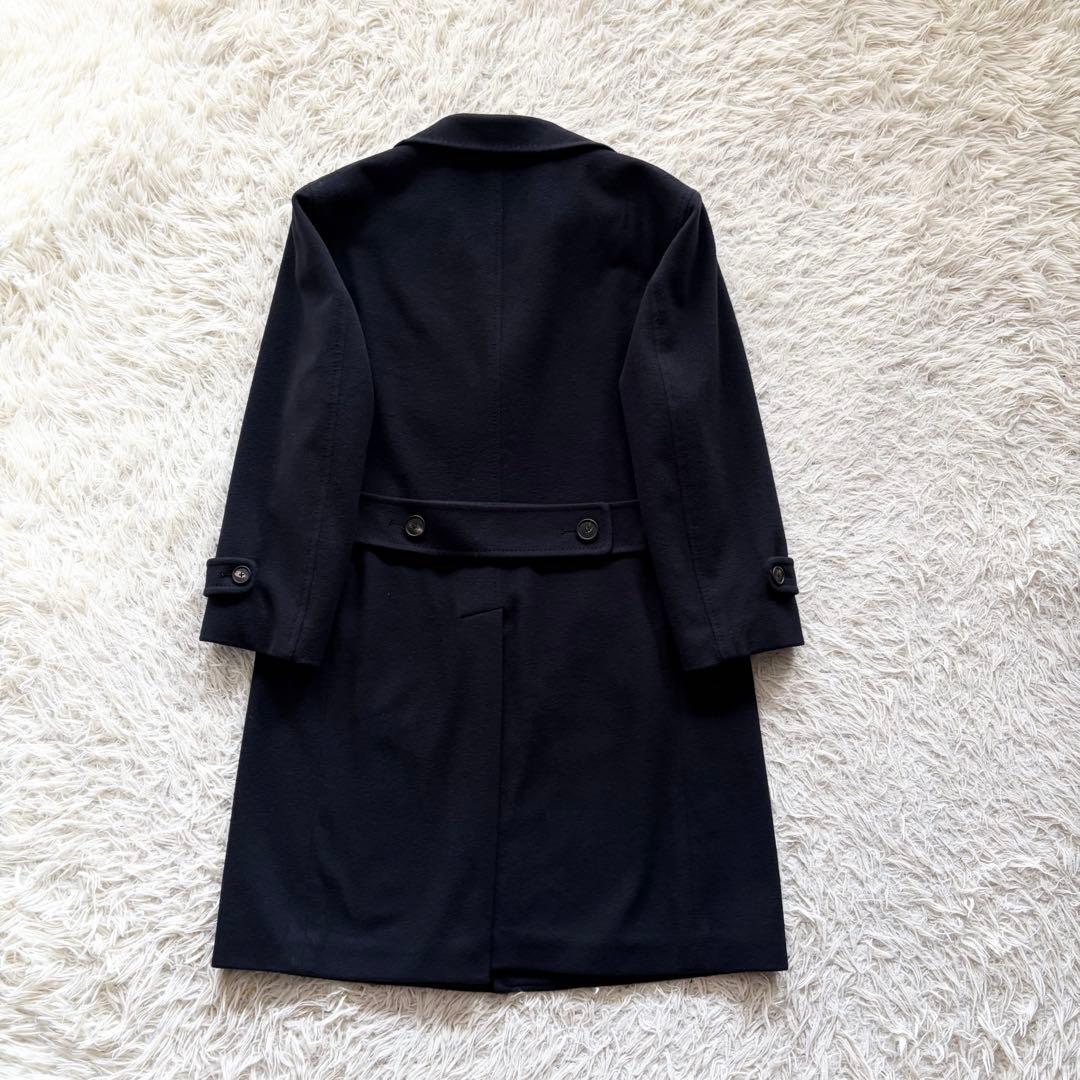 <美品>TAGLIATORE THOMAS ネイビー カシミヤ ウールコート48