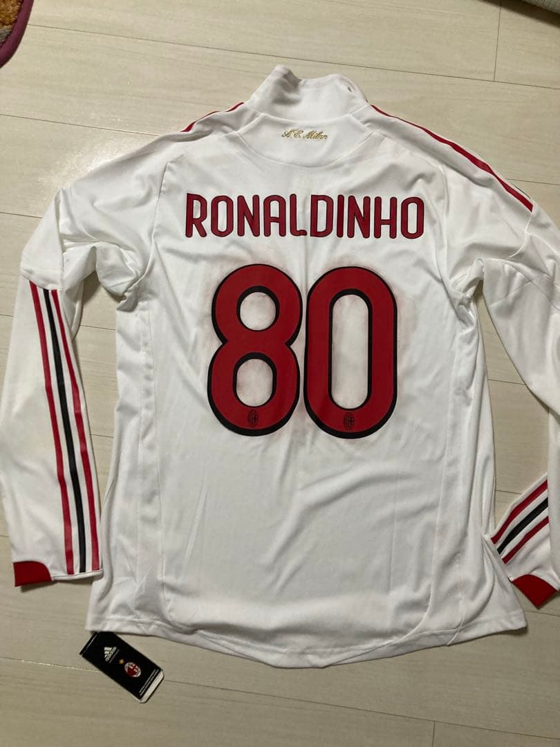 【新品】ACミラン09-10アウェイ長袖支給品ユニフォーム80番ロナウジーニョ