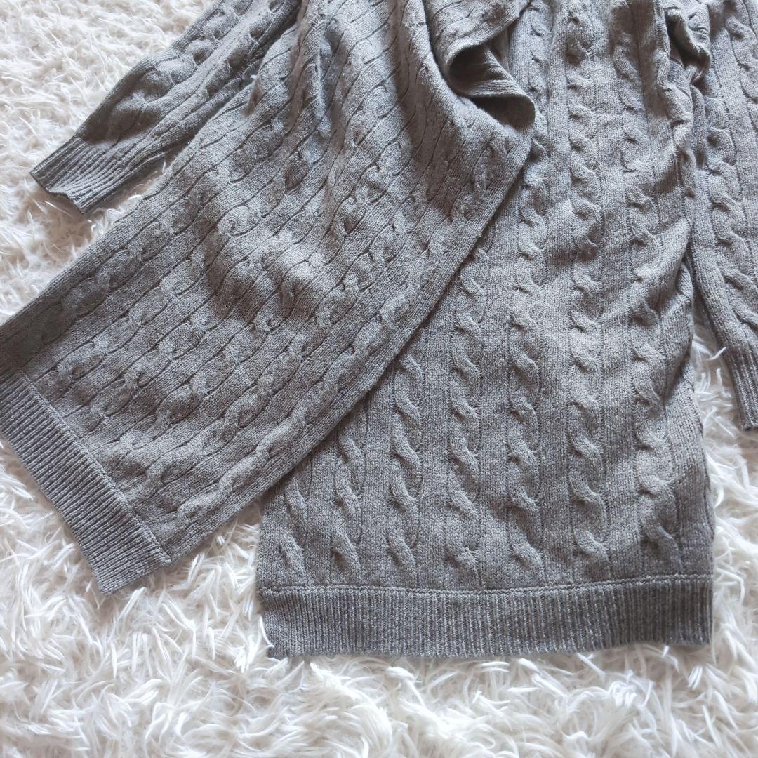 美品✨ポロ ラルフローレン 現行タグ ニットポンチョ カシミア ケーブル 牛革