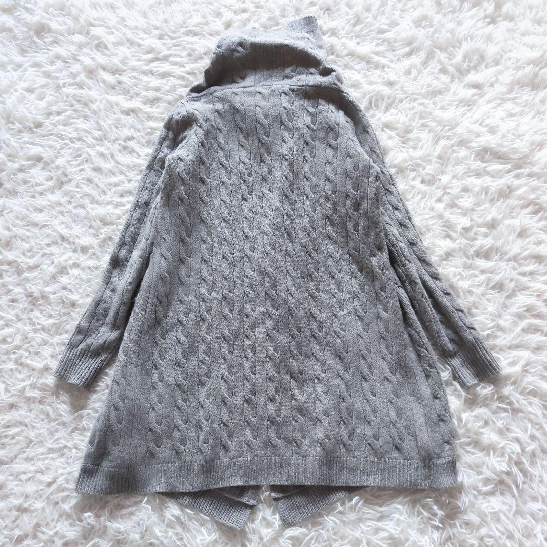 美品✨ポロ ラルフローレン 現行タグ ニットポンチョ カシミア ケーブル 牛革