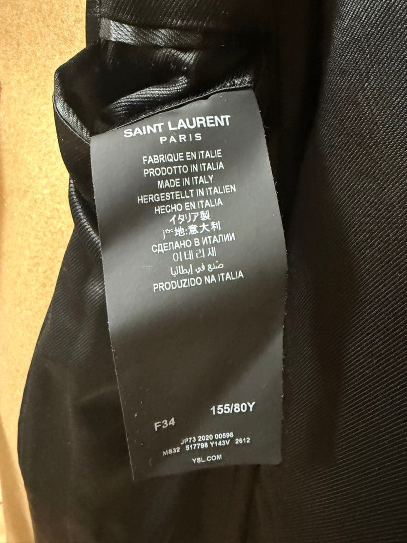 SAINTLAURENT 21AW カシミヤ99% チェスターコート　F34