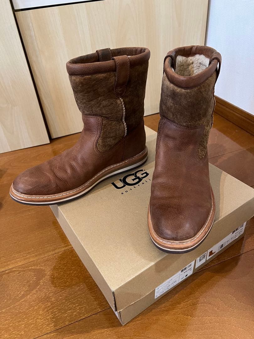UGG アグ　ムートンブーツ　ブラウン ラムレザー　BURKERT 26cm