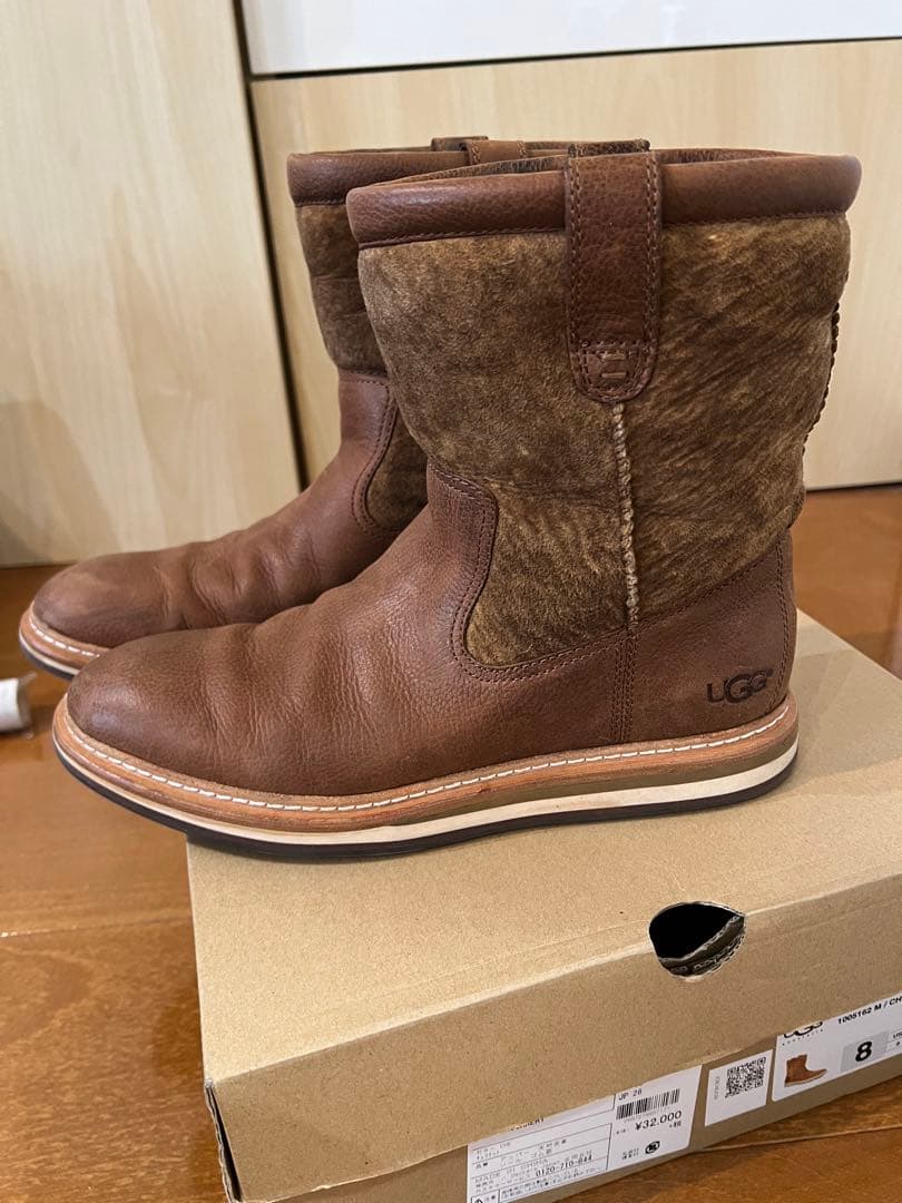 UGG アグ　ムートンブーツ　ブラウン ラムレザー　BURKERT 26cm
