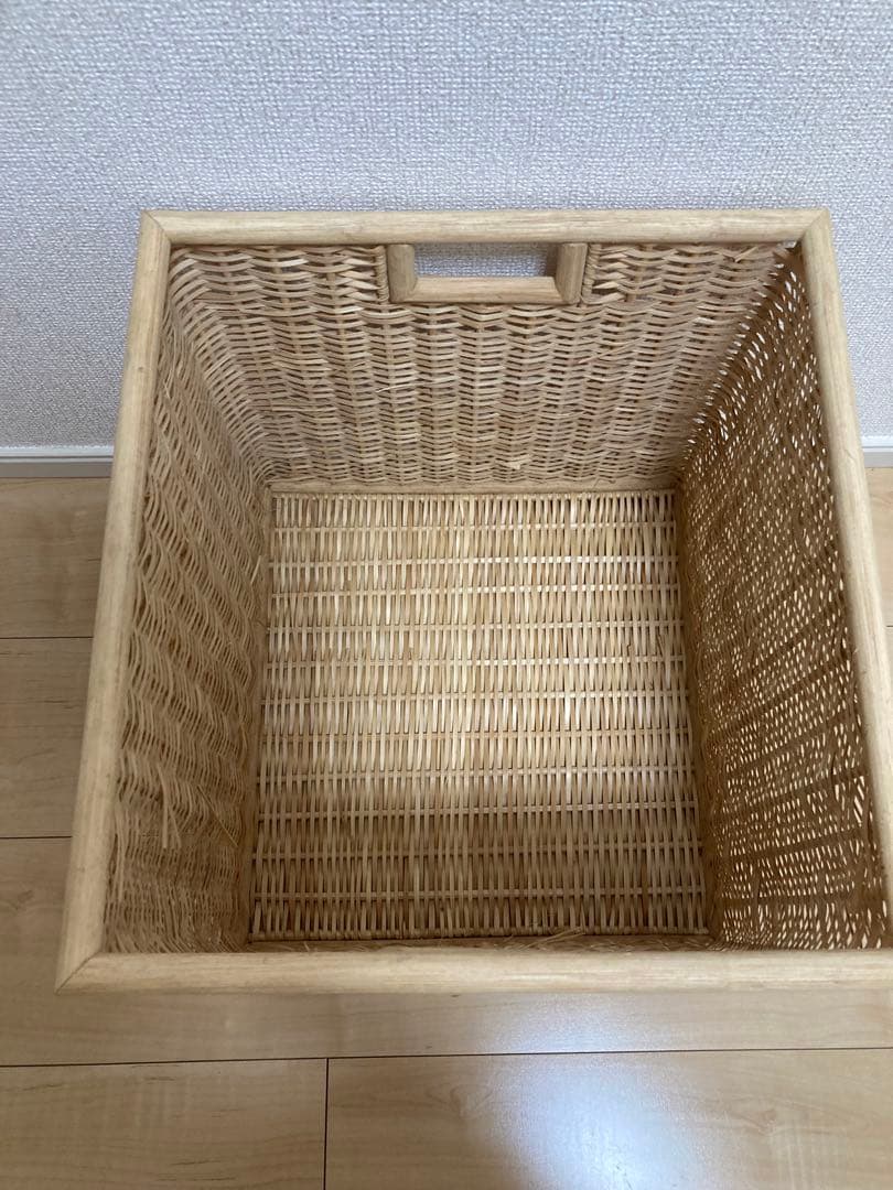 【廃盤品】無印良品　重なるラタンバスケット　シリーズ　ブリ材角型バスケット特大