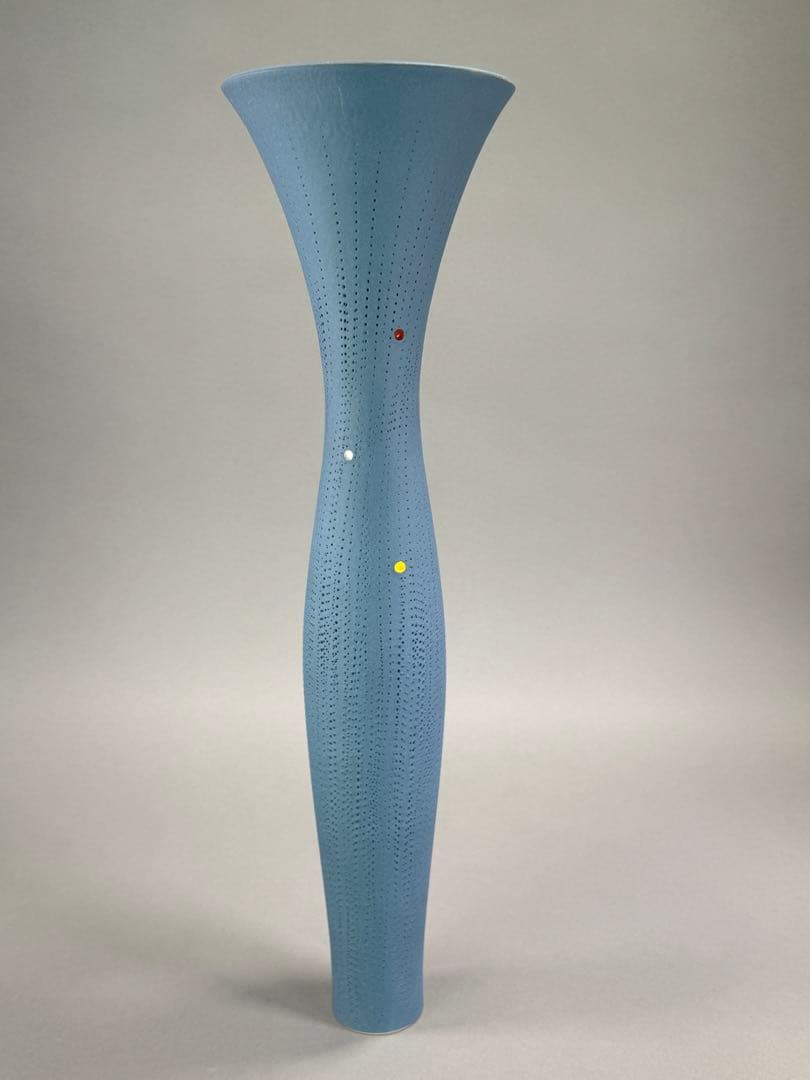 池坊　いけばな　大花器　花瓶　高さ54cm 陶花器　正明作 華道具 在銘　京焼