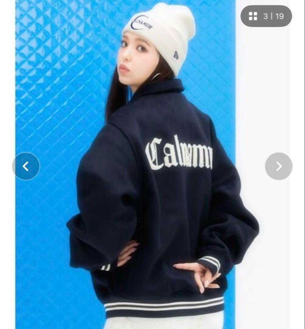 NEWERA メルトン ヴァーシティジャケット　ネイビー XL calnamur