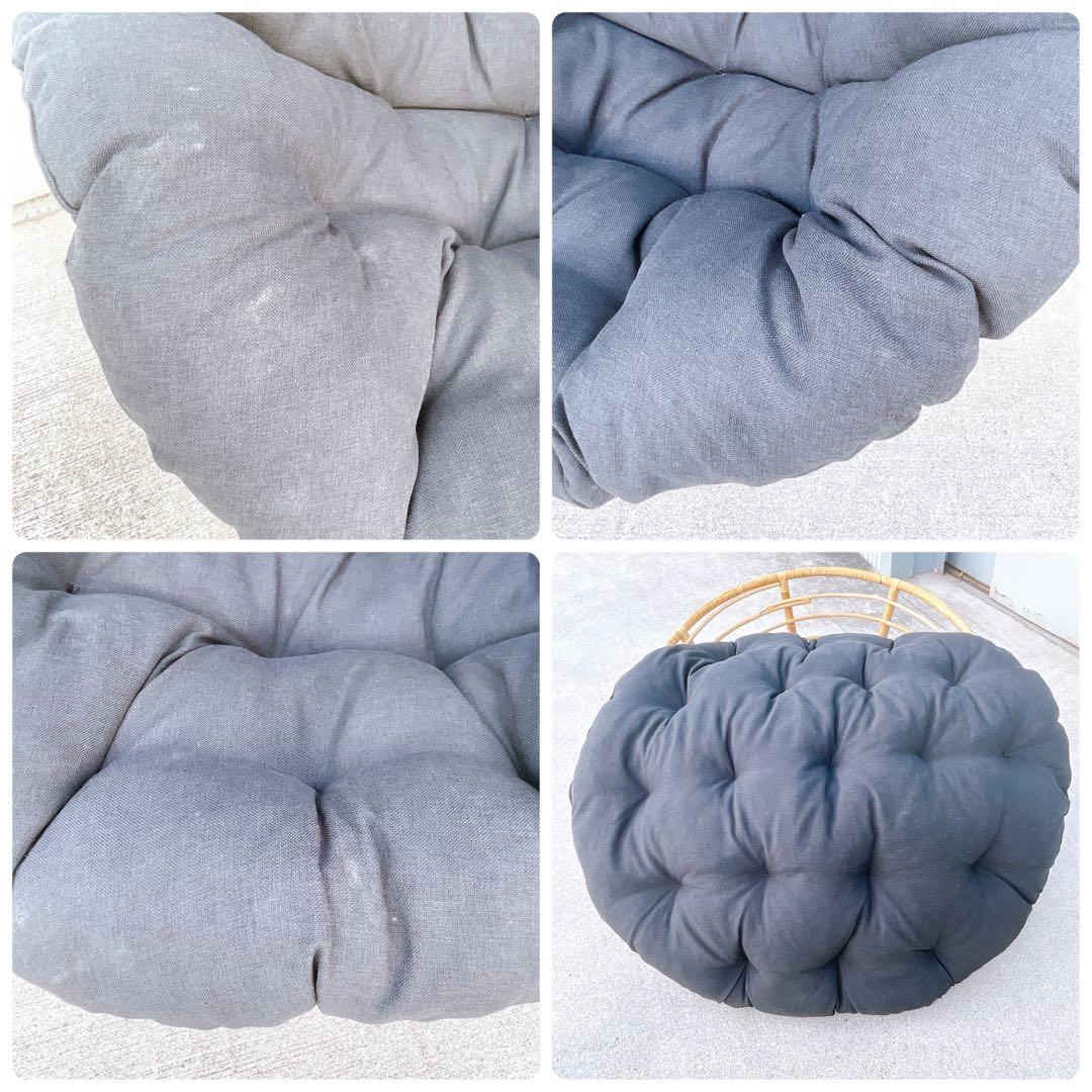 【美品送料込】籐ラタンフレーム パパサンチェア リラックスチェア