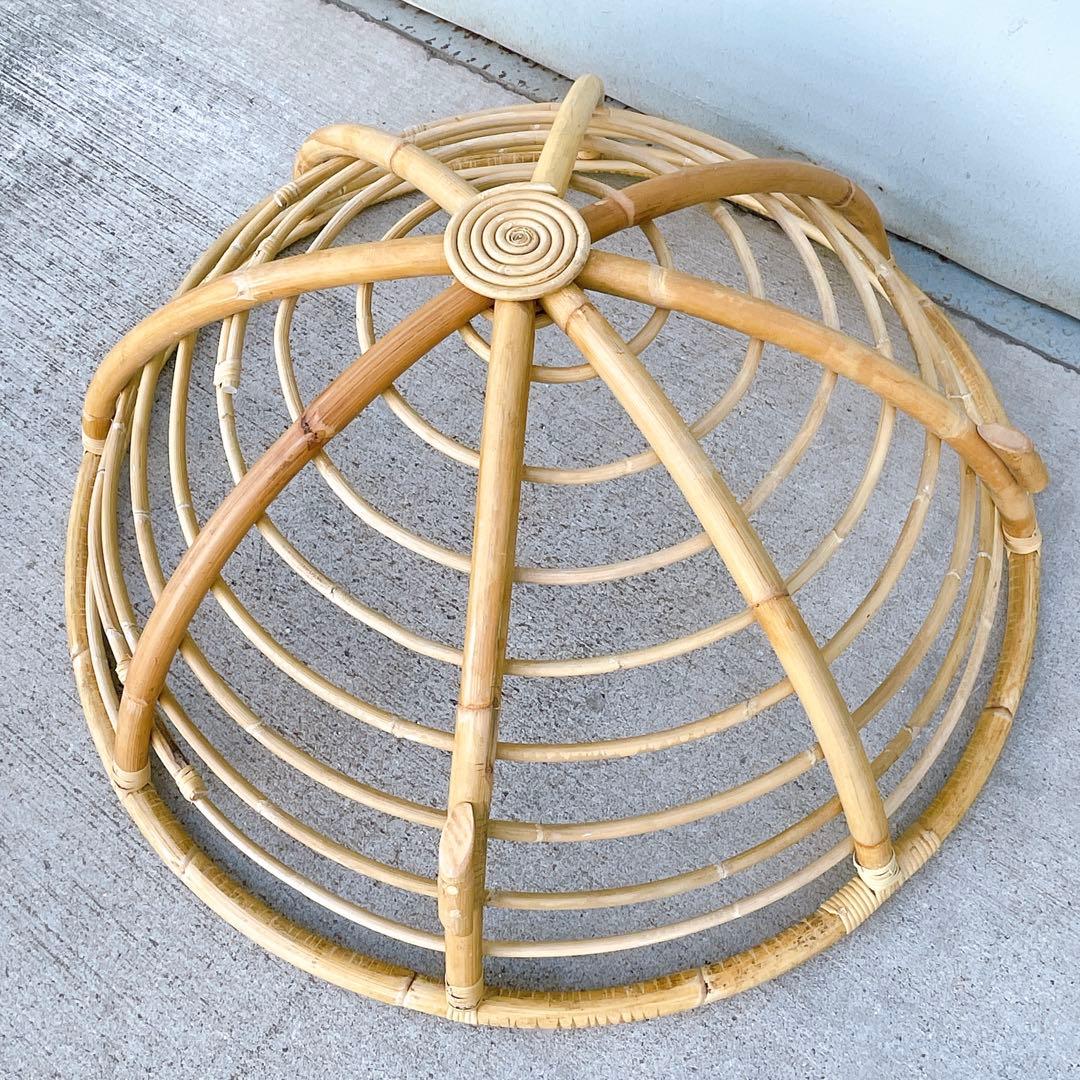 【美品送料込】籐ラタンフレーム パパサンチェア リラックスチェア