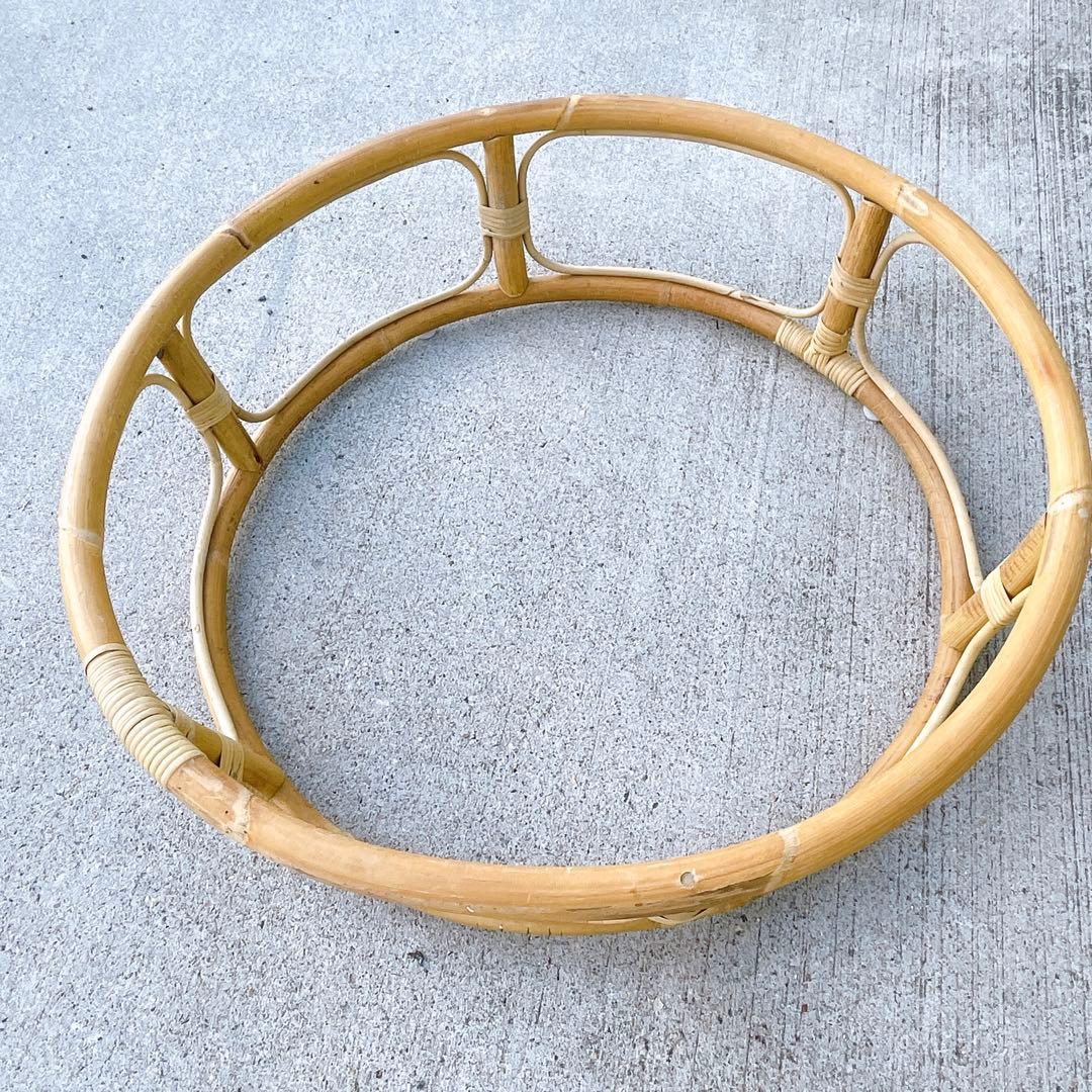 【美品送料込】籐ラタンフレーム パパサンチェア リラックスチェア