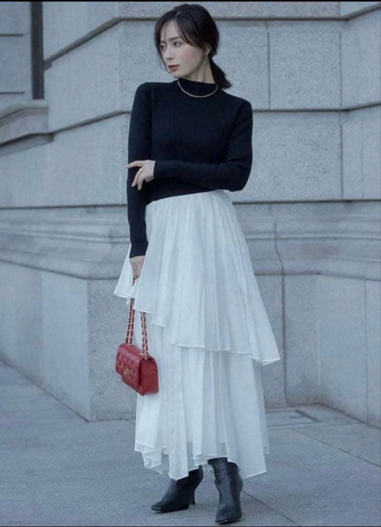 ánuans イレギュラーヘムドッキングニットワンピース XS