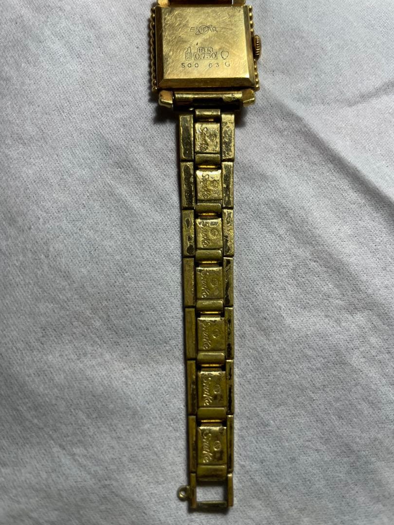 ENICAR エニカ 18K 金無垢 レディース腕時計 K18GPベルト