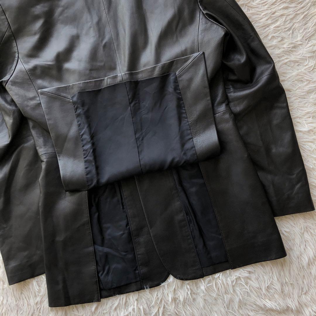 【美品 ラムレザー】キルガー　レザーテーラードジャケット　ダークブラウン