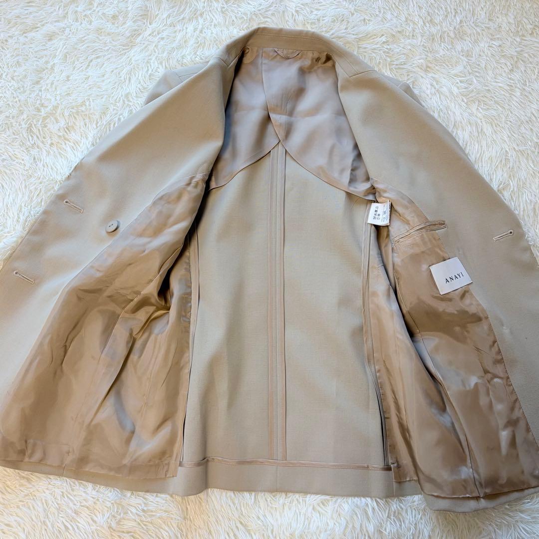 美品　ANAYI アナイ オックス ストレッチ ダブル ジャケット　ベージュ