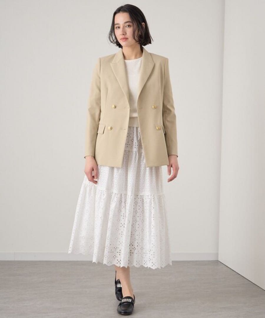 美品　ANAYI アナイ オックス ストレッチ ダブル ジャケット　ベージュ