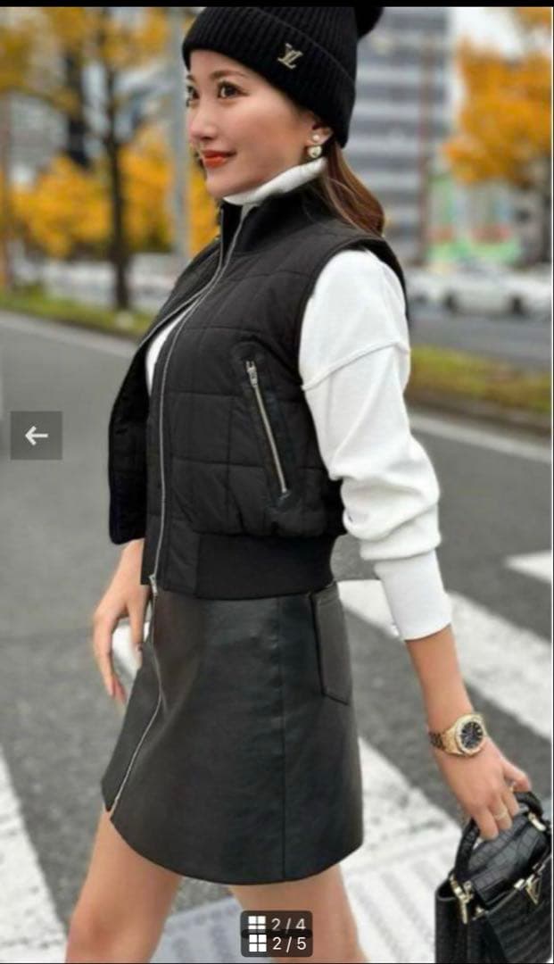 シェリエ sheller スクエアキルティングベストジャケット