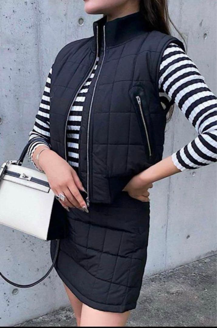 シェリエ sheller スクエアキルティングベストジャケット