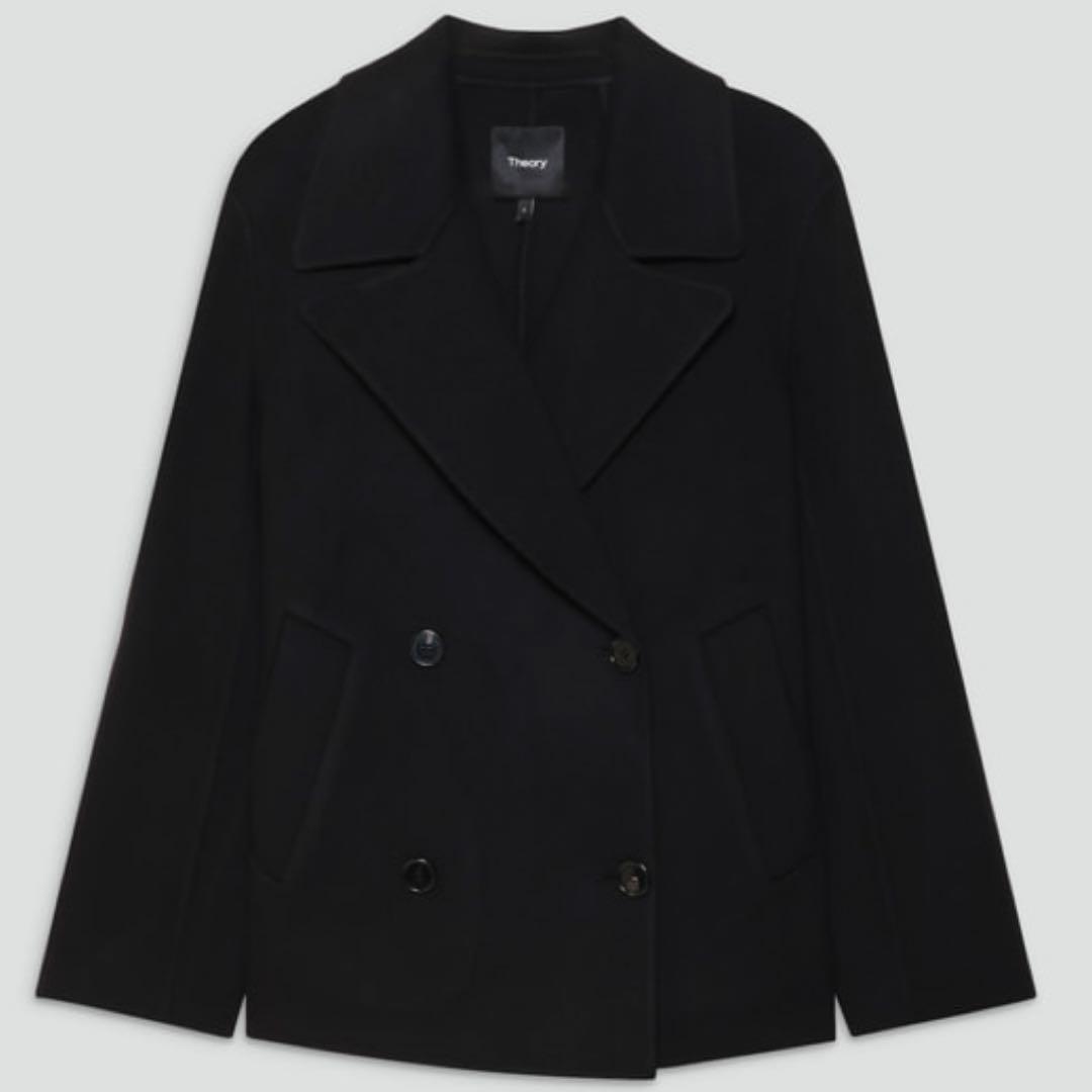 theory セオリー ダブルブレスト ウール カシミヤ ブラック S