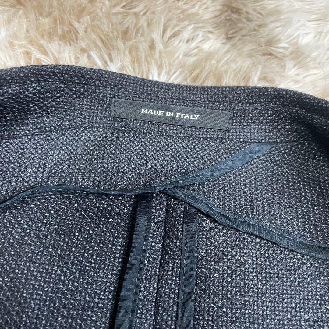 極美品 タリアトーレ ジャケット ブラック ホップサック メンズ XL LL