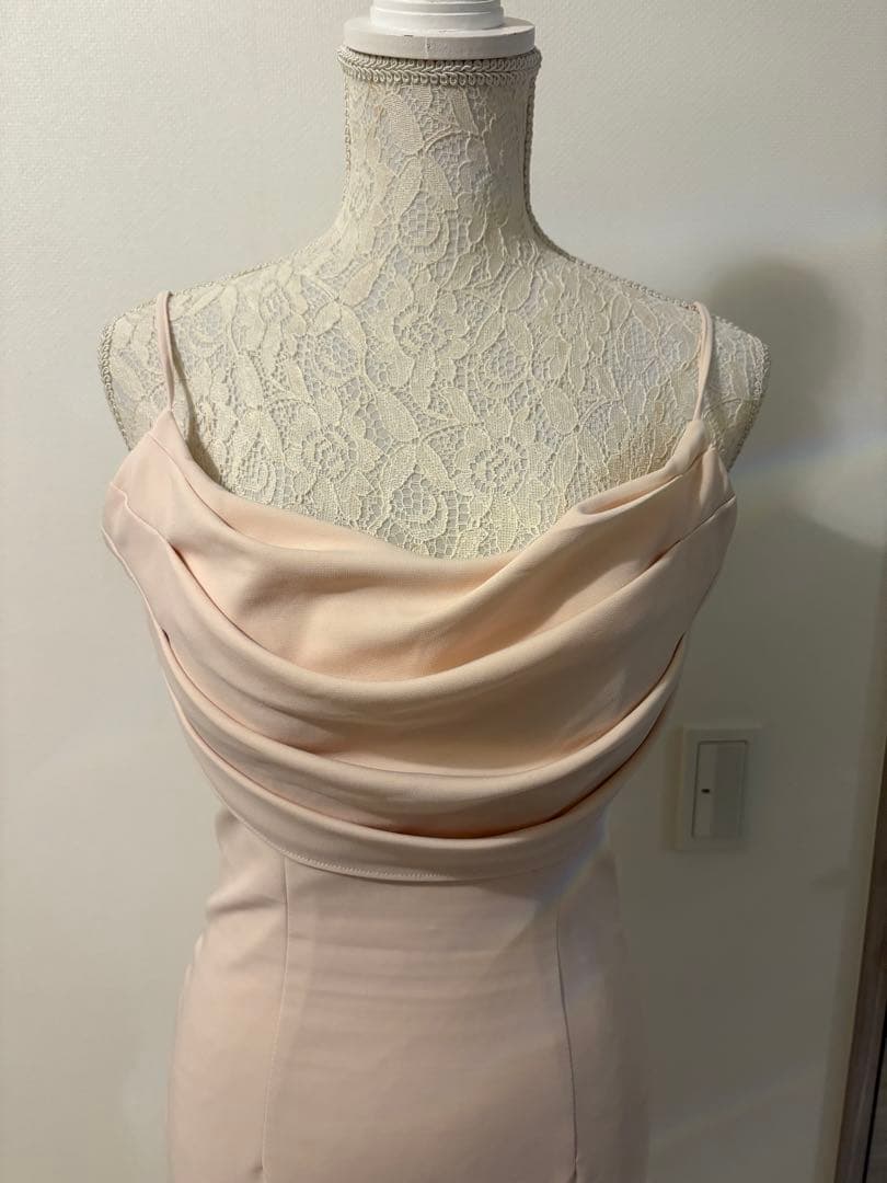 RANS ria バストドレープタイトドレス　ベージュ