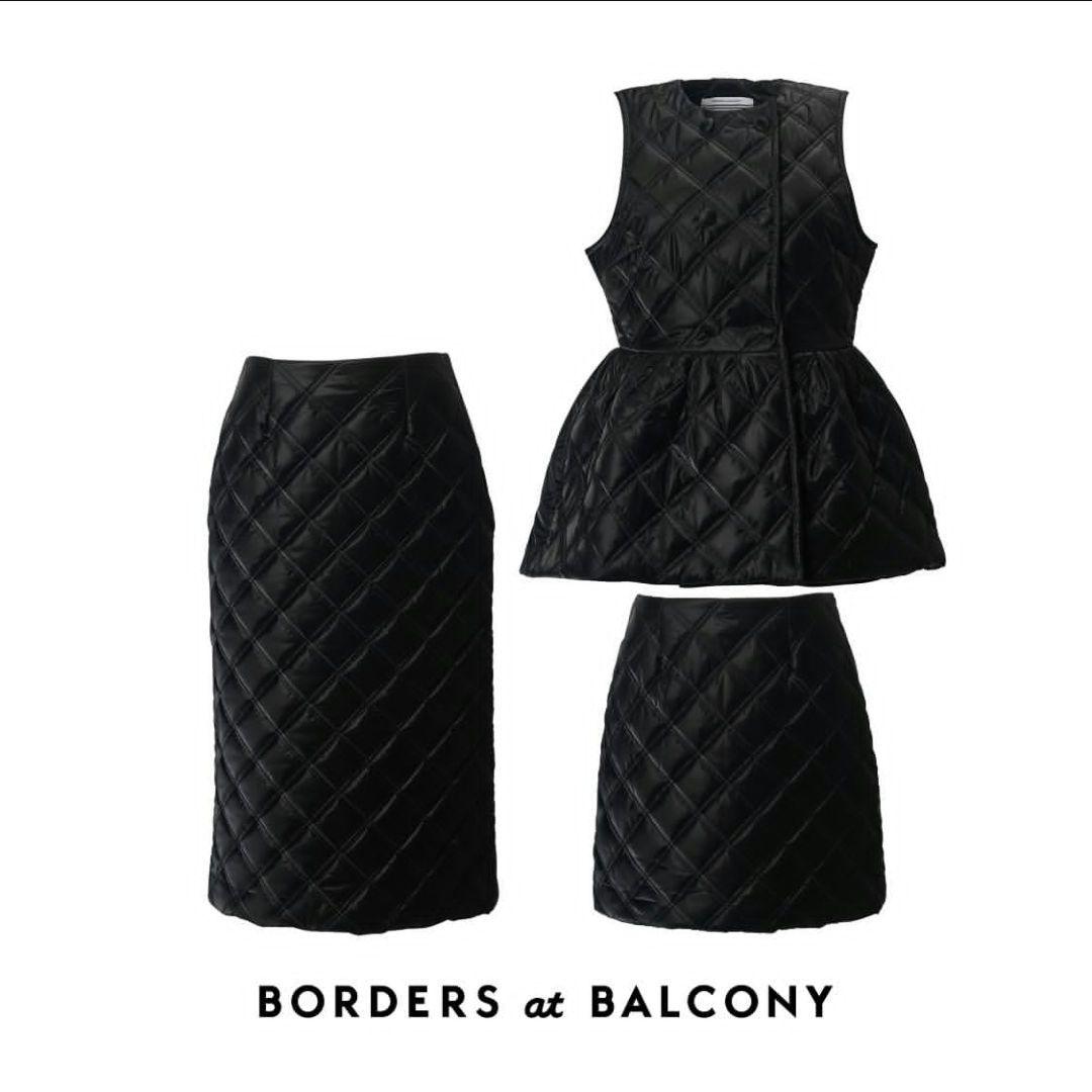 ボーダーズアットバルコニー ペプラムキルティングベスト