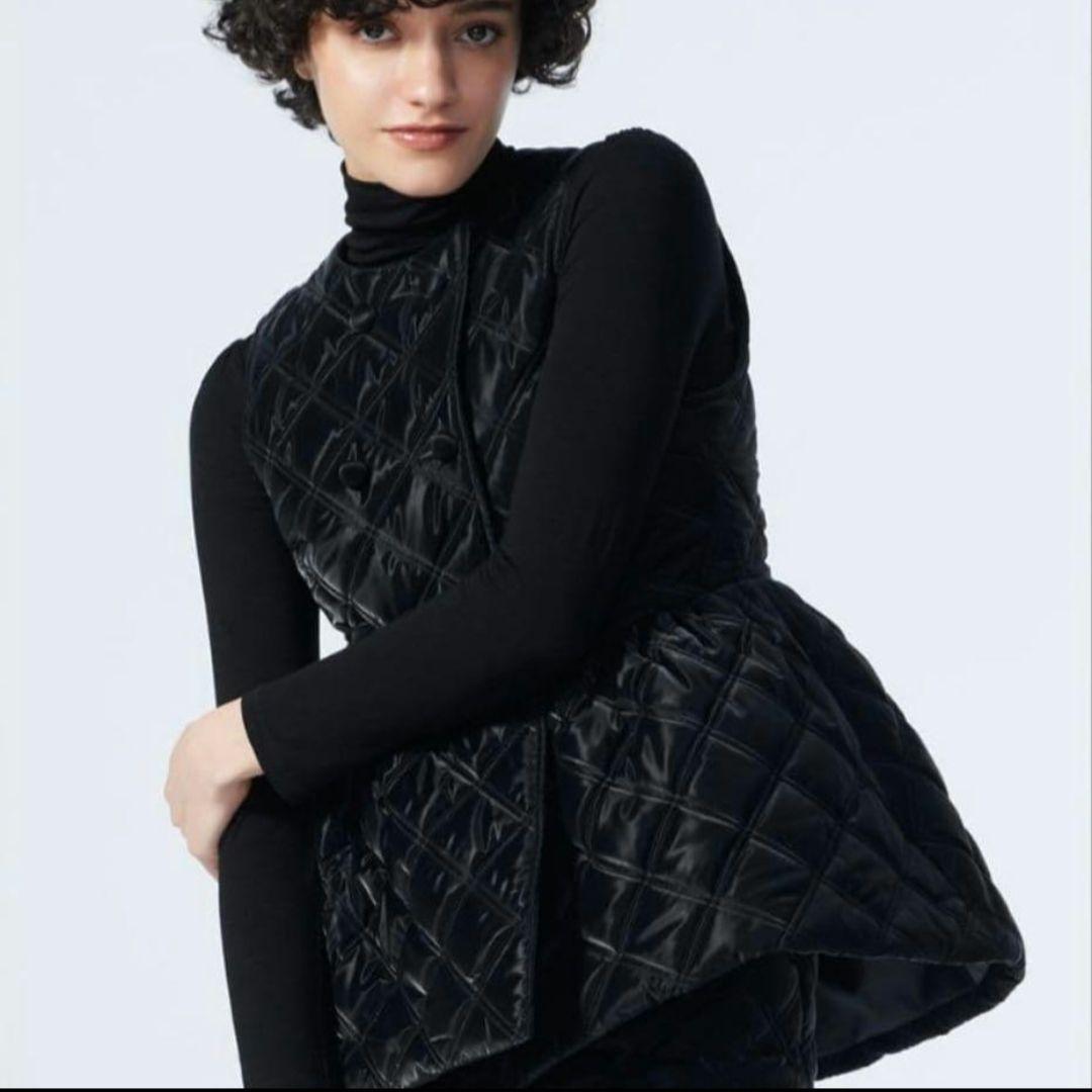 ボーダーズアットバルコニー ペプラムキルティングベスト