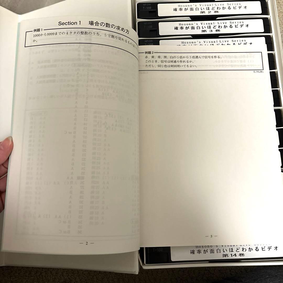 細野真宏　確率が面白いほどわかるテキストとVHS第1巻から第14巻　テキスト付き